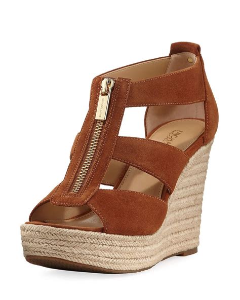 michael kors wedge sandles|Michael Kors suede wedges.